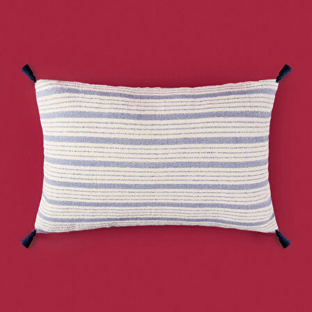 Soft Sun Madness Püsküllü Kırlent - Ekru - 30x50 cm