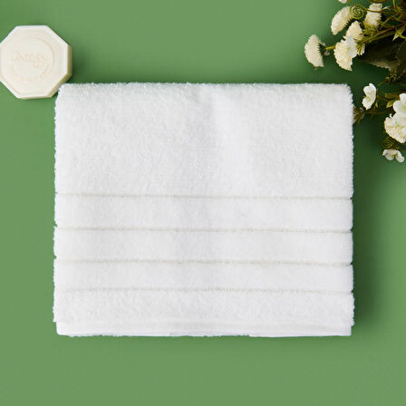 Soft Palm Breeze Devon Yüz Havlusu - Ekru - 50x90 cm