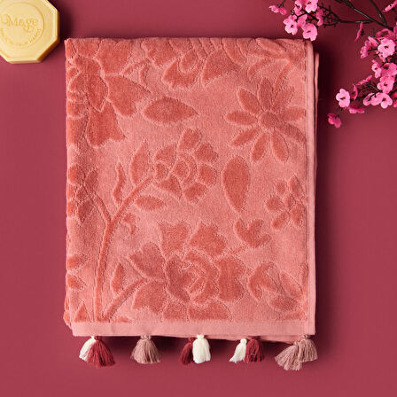 Soft Granny Summer Flos Yüz Havlusu - Gülkurusu - 50x90 cm