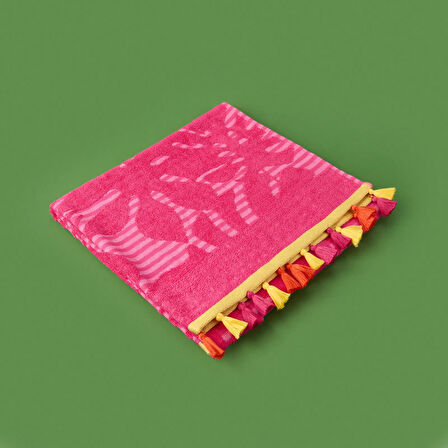 Soft Palme Plaj Havlusu - Pembe - 70x140 cm