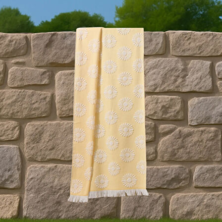 Soft Gael Plaj Havlusu - Hardal - 70x140 cm