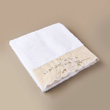 Soft Lina Yüz Havlusu - Ekru - 50x90 cm