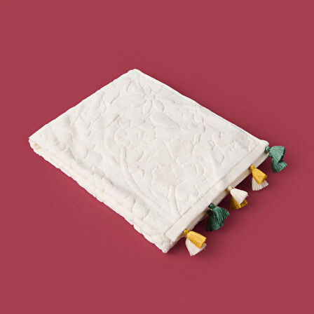 Soft Granny Summer Flos Yüz Havlusu - Ekru - 50x90 cm