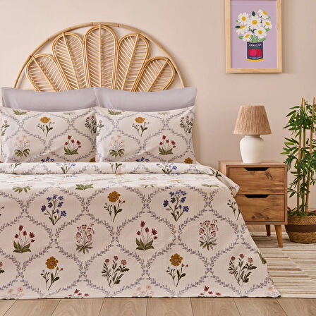 Soft Nostra Çift Kişilik Pike Takımı - Ekru