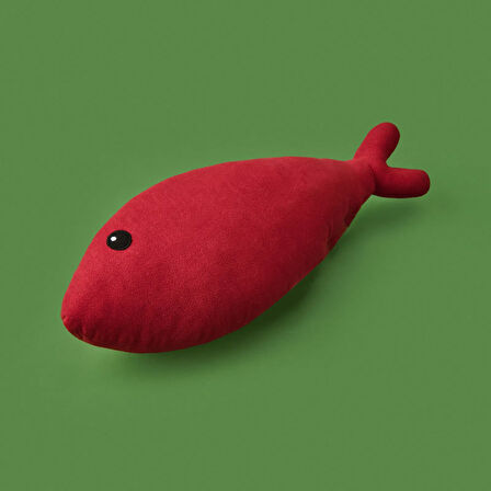 Soft Balık Figürlü Yastık - Kırmızı - 40x16 cm