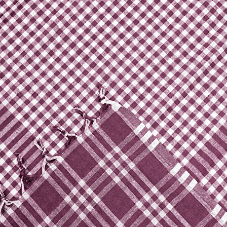 Soft Ekoseli Piknik Örtüsü - Bordo - 165x165 cm