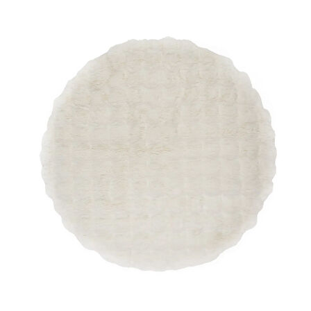 Soft Bubble Yuvarlak Halı - Krem - 100x100 cm