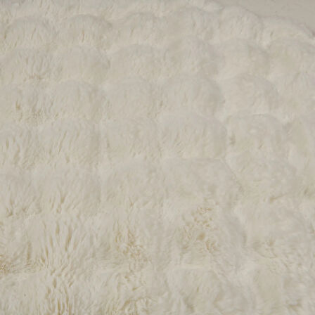 Soft Bubble Yuvarlak Halı - Krem - 100x100 cm