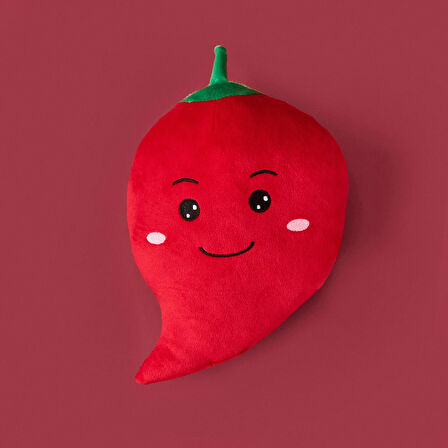 Soft Biber Figürlü Yastık - Kırmızı - 25 cm
