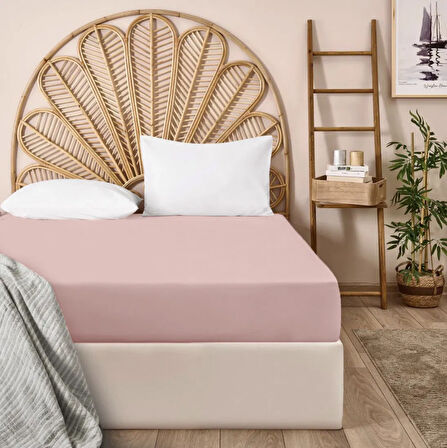 Soft Basic Çift Kişilik Lastikli Çarşaf - Gülkurusu - 160x200 cm