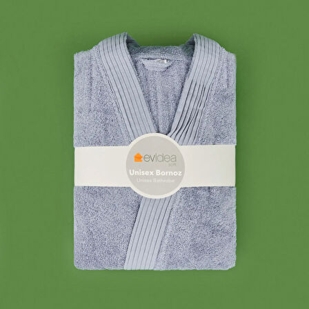 Soft Premium Unisex Bornoz - Mavi - L / XL