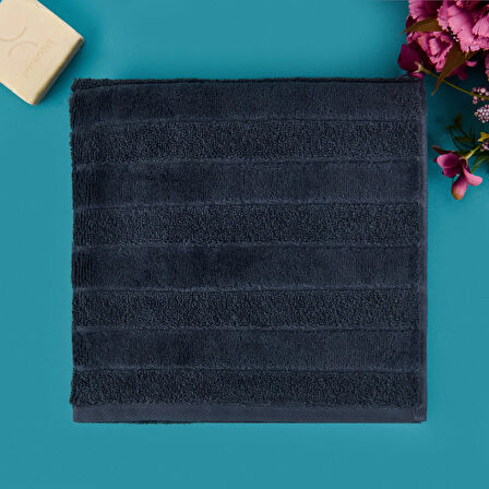 Soft Kadife Yüz Havlusu - Antrasit - 50x100 cm