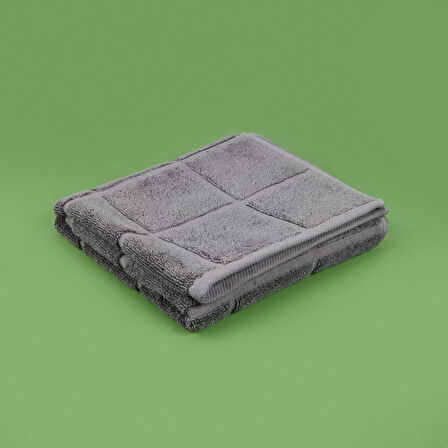 Soft Kareli Ayak Havlusu - Antrasit - 50x70 cm