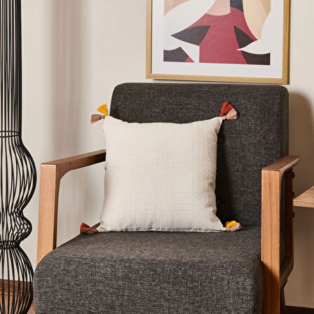 Soft Reine Kırlent - Ekru - 40x40 cm