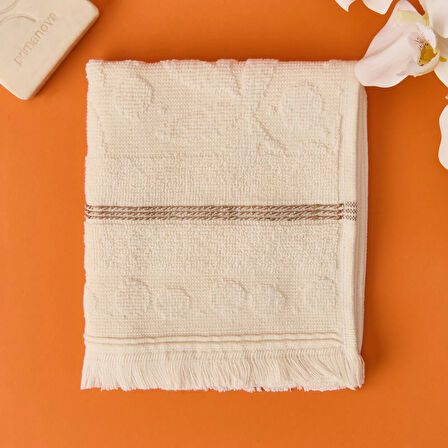 Soft Zeleno El Havlusu - Krem - 30x50 cm