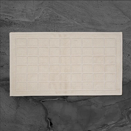 Soft Kare 2'li Banyo Paspası - Ekru - 60x100 cm + 50x60 cm