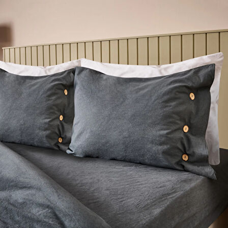 Soft Anthracite Çift Kişilik Nevresim Takımı - Antrasit