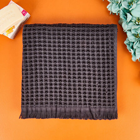 Soft Waffle Saç Havlusu - Antrasit - 50x70 cm