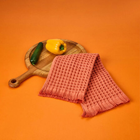 Soft Waffle Mutfak Havlusu - Kiremit - 30x45 cm