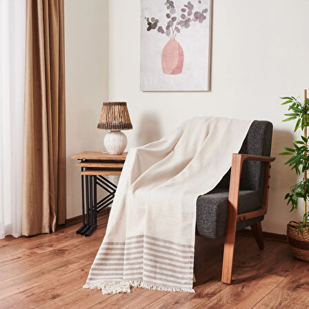 Soft Natürel Koltuk Örtüsü - Ekru - 180x210 cm