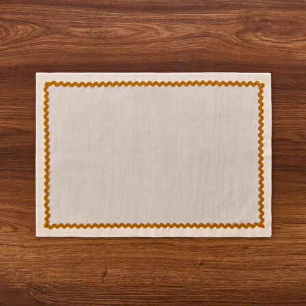 Soft Mustard 2'li Amerikan Servis - Beyaz - 35x50 cm