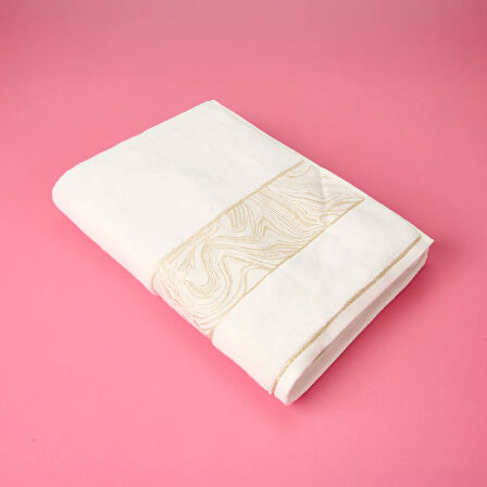Soft Simli Banyo Havlusu - Beyaz - 90x150 cm