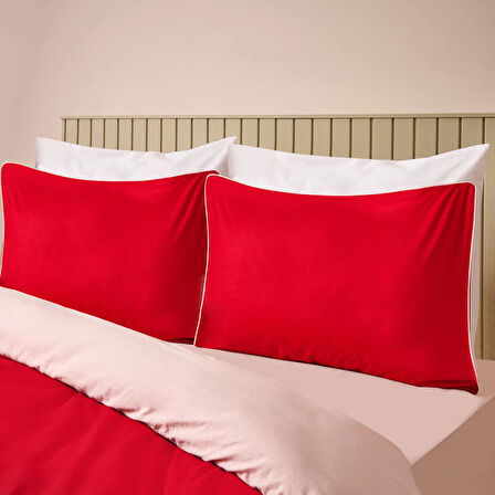 Soft Love Çift Kişilik Nevresim Takımı - Kırmızı / Pembe