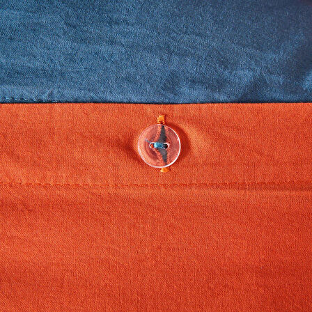 Soft Colorful Çift Kişilik Nevresim Takımı - Kiremit / Lacivert