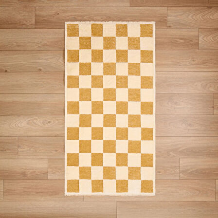 Soft Skard Dekoratif Halı - Hardal - 80x150 cm