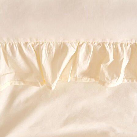 Soft Fırfırlı Çift Kişilik Nevresim Takımı - Bej