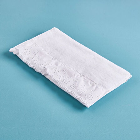 Soft Fırfırlı El Havlusu - Beyaz - 30x50 cm