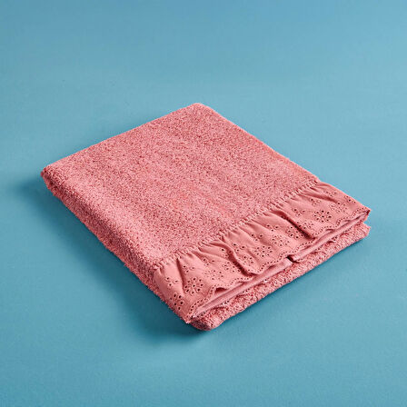 Soft Fırfırlı Yüz Havlusu - Gülkurusu - 50x90 cm