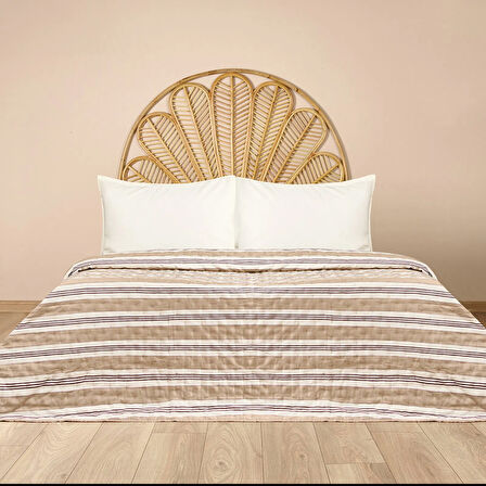 Soft Galler Tek Kişilik Yatak Örtüsü - Bej - 160x230 cm