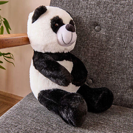 Soft Panda Figürlü Yastık - Siyah / Beyaz - 35 cm