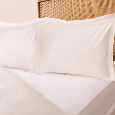 Soft Oxford Yastıklı Tek Kişilik Nevresim Takımı - Beyaz