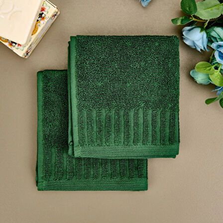 Soft Patte 2'li Havlu Seti - Yeşil - 30x30 cm