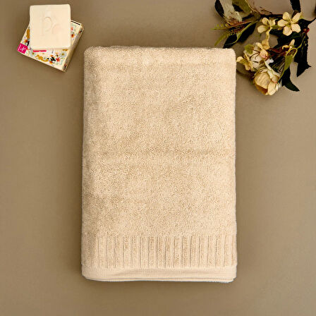 Soft Patte Banyo Havlusu - Krem - 70x140 cm