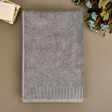 Soft Patte Banyo Havlusu - Gri - 70x140 cm