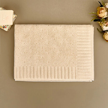 Soft Patte Ayak Havlusu - Krem - 50x70 cm