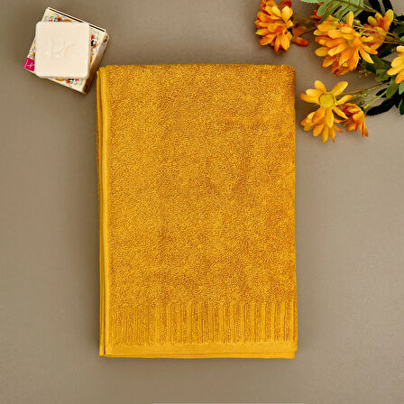 Soft Patte Banyo Havlusu - Hardal - 70x140 cm
