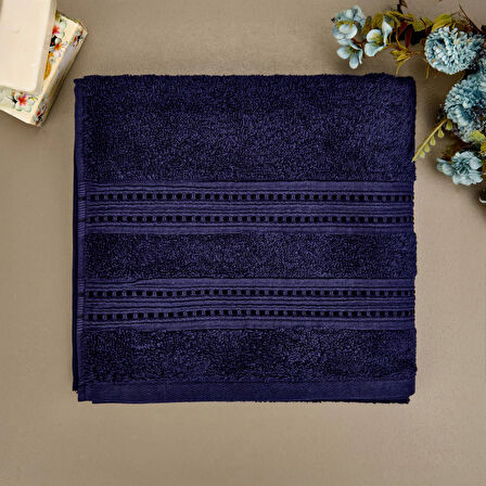 Soft Lapa Yüz Havlusu - Lacivert - 50x90 cm