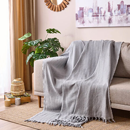 Soft Koltuk Şalı - Gri - 180x210 cm