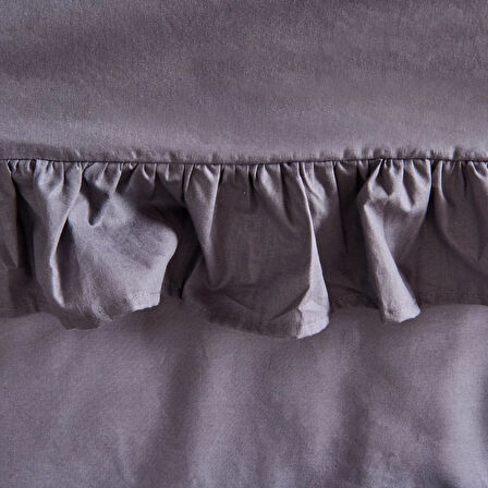 Soft Fırfırlı Çift Kişilik Nevresim Takımı - Antrasit