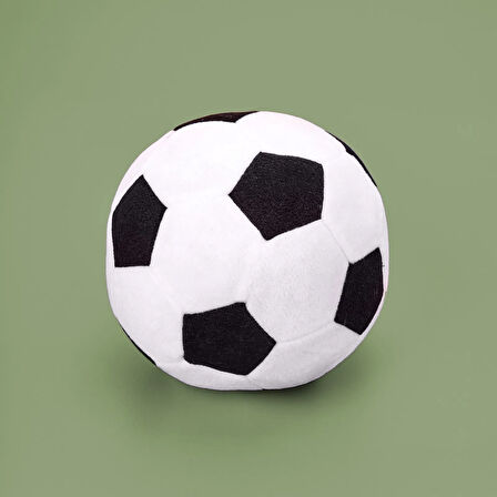 Soft Futbol Topu Figürlü Yastık - Siyah / Beyaz - 30x30 cm