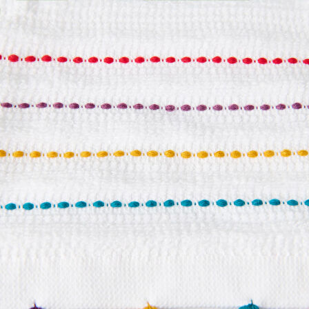 Soft Püsküllü El Havlusu - Beyaz / Renkli - 30x50 cm