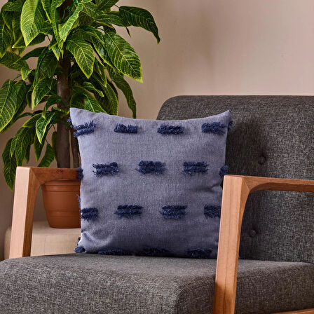 Soft Rosy Kırlent - Mavi- 45x45 cm