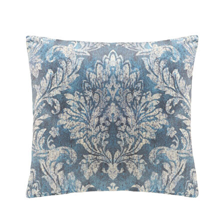 Soft Barok Desenli Kırlent - Lacivert - 40x40 cm