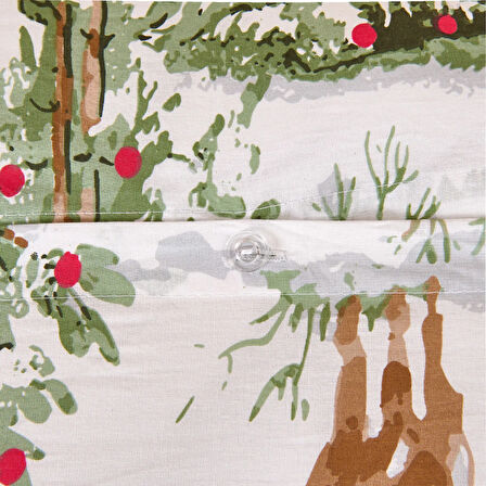 Soft Hardin Çift Kişilik Nevresim Takımı - Ekru / Yeşil