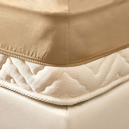 Soft Çift Kişilik Lastikli Çarşaf - Sütlü Kahverengi - 160x200 cm