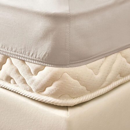 Soft Çift Kişilik Lastikli Çarşaf - Bej - 160x200 cm